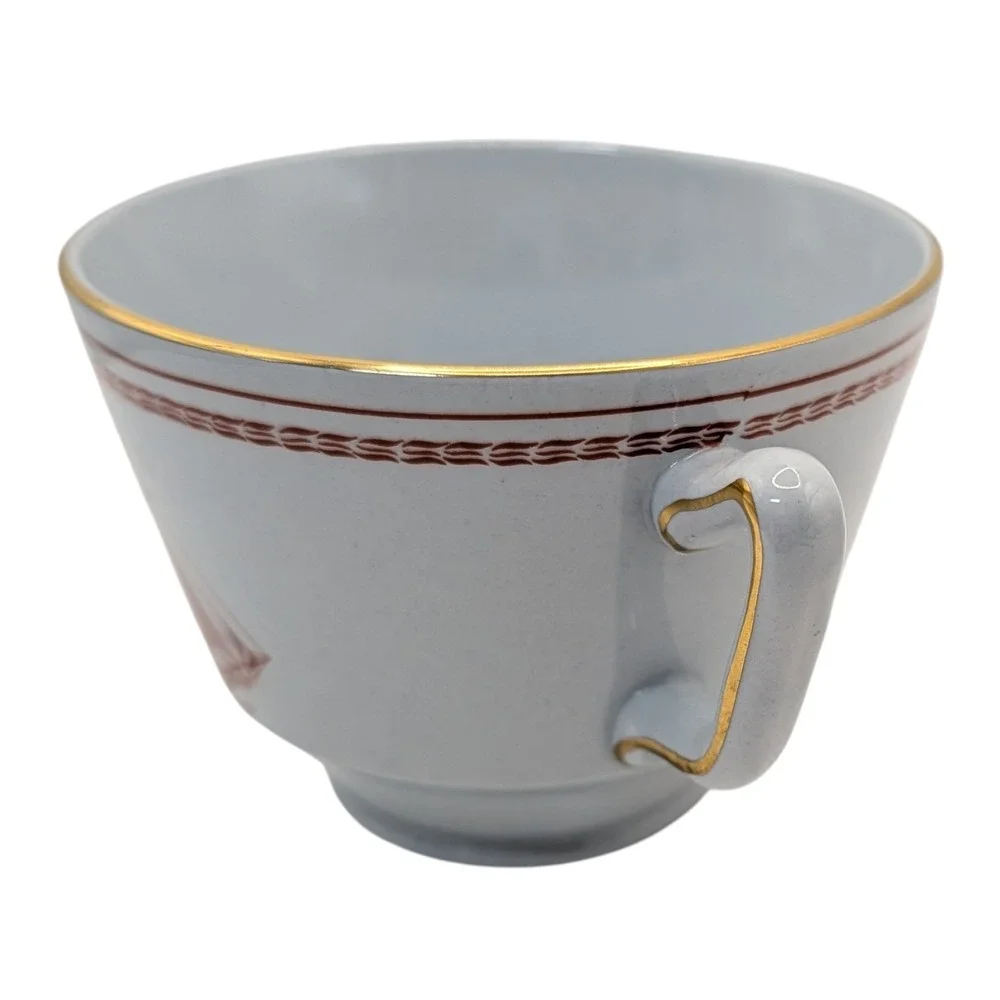 Vintage Spode Trade Winds Teacup Iron Red England‎ Mid Century Modern W128